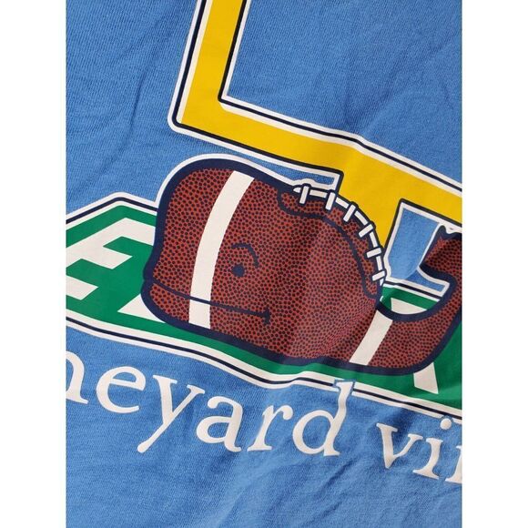 Vineyard Vines T-Shirt Football Whale Touchdown Wmns M Blue Graphic LS Crewneck - Picture 6 of 12